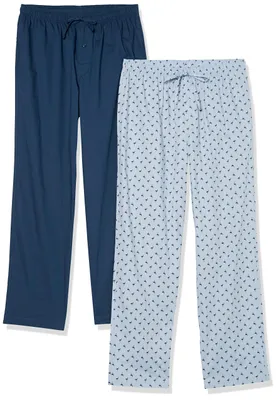 Productafbeelding van Essentials heren pyjamabroek van katoen-elastaan twill, model met lange pijpen
