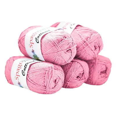 5 x 100g Strickgarn Cottonel Uni Häkelwolle Handstrickgarn babyrosa