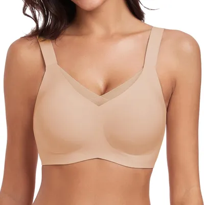 Productafbeelding van Gevoerde beugelloze push-up bh met diepe V-hals, zacht elastisch en onzichtbaar onder kleding