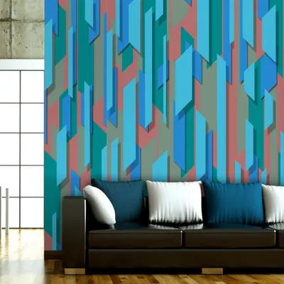 Produktbild von PURO TAPETE - Realistische Tapete ohne Rapport und Versatz 10m Vlies Tapetenrolle Wandtapete modern design Fototapete - Rosa Rot Weiß Beige Gelb Orange Blau f-A-0041-j-d