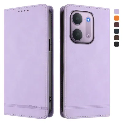 Image de Étui pour Xiaomi Redmi 17C 5G, type portefeuille en cuirPolyuréthaneavec support et emplacements pour cartes, couleur violet