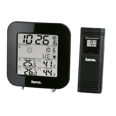Immagine prodotto di HAMA Wetterstation DCF-Funkuhr Display 1Außensensor schwarz EWS-200 186310