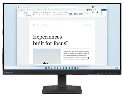 Produktbild von Lenovo L24-4e, 60,5 cm (23.8"), 1920 x 1080 Pixel, Full HD, LCD, 6 ms, Schwarz