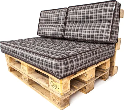 Immagine prodotto di PillowPrim Set di cuscini per pallet sfoderabili e impermeabili Set di cuscini per pallet da giardino (cuscino seduta 120x80 schienale 60x40) marrone a scacchiera