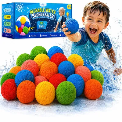 Productafbeelding van Herbruikbare waterballonnen 30 stuks, sponsballen, voor buitenwaterspelen