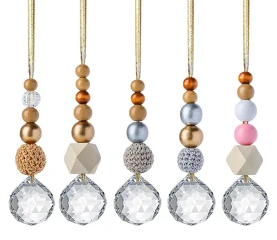 Immagine prodotto di Kit per creare decorazioni solari: cristalli e perline di legno, set da 8 pezzi, decorazioni per finestre da appendere