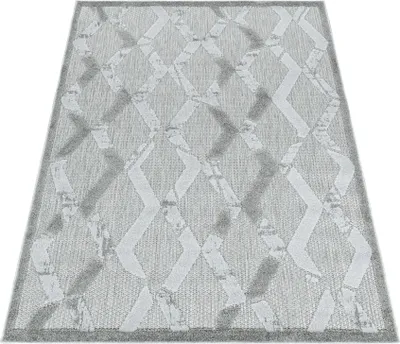Produktbild von Teppich Läufer Wetterfest Grau 80x250 Boho-Design aus Polypropylen