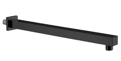 Immagine prodotto di Braccio doccia quadrato basso, 400 mm, nero opaco