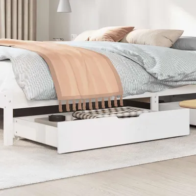Immagine prodotto di vidaXL Cassettiera per letto 2 pz. Bianco 95x55x17 cm in legno di pino massiccio