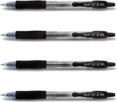 Produktbild von Pilot G2 Kugelschreiber – Set mit 4 Stück – Verpackung – Schwarze Mine – 0,3 mm