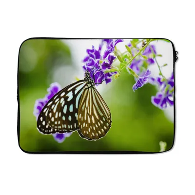 Produktbild von MuchoWow® Laptop Hülle 14 ZollLavendel - Schmetterling - Botanisch Laptoptasche - Laptoptasche - Stoßsicher - Schutzhaube
