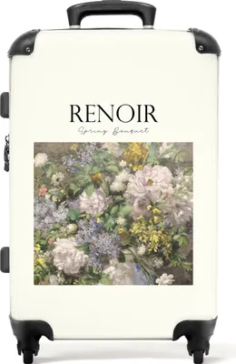 Produktbild von NoBoringSuitcases.com® Großer Koffer - Kunst - Renoir - Alte Meister - Rosen - Blumen - Kombinationsschloss TSA - Hartschalen Trolley 4 Rollen - 72 liter - Reisekoffer - 66 cmKoffer Mittelgroß 67x43x25 cm, 72L,
