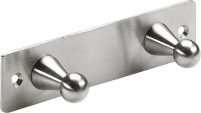 Produktbild von Hettich Garderobenleiste 2 Haken 14,0 x 3,5 x 3,6 cm Edelstahl