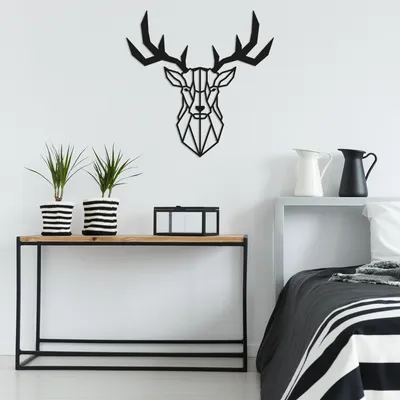 Obrázek produktu pro Wallity, Deer2- TNL1175, černá, Ostatní bytové dekorace, 51 x 51 cm, 100% kov (tloušťka: 1)