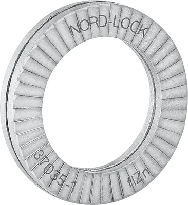 Produktbild von Nord Lock Keilsicherungsscheiben NL18 Sperrkantscheiben nach DIN25201, Stahl zinklamellenbeschichtet - 100 Paar