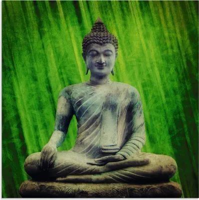 Produktbild von ARTland Glasbild Buddha Größe: 50x50 cm