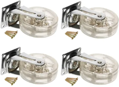Image de KOTARBAU® : Roulettes transparentes pour meubles, adaptées à tous les types de sols. Roulettes pivotantes de 75 mm, lot de 4