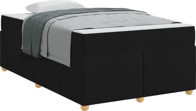 Produktbild von Bettrahmen mit Matratze Schwarz 120 x 200 cm Stoff