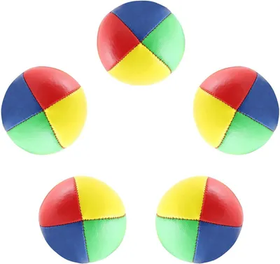 Produktbild von Diabolo jonglierbälle erwachsene -  62 mm Set mit 5 jonglierbälle In vier Farben | jonglierbälle anfänger kinder mit plastikfreier Geschenkverpackung