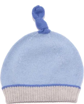 Imagen del producto de 6025V: Gorro para bebé, color azul claro, modelo "Baby T", para niño