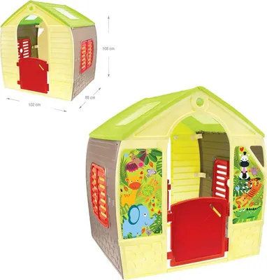 Produktbild von Mochtoys | Spielhaus Happy House - 122 x 120 cm - Bunt - Kreatives Spielvergnügen für Kinder