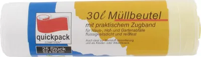 Produktbild von Müllbeutel 25 Stück, 30 Liter mit Band, Abfallsack, Abfallbeutel