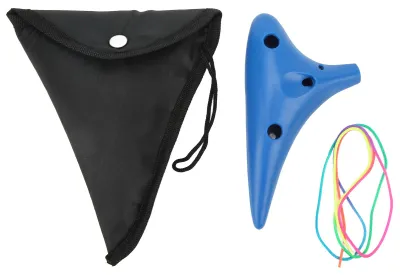 Imagen del producto de Ocarina de 12 agujeros, de plástico, portátil, instrumento de viento en color azul, ideal para principiantes y profesionales