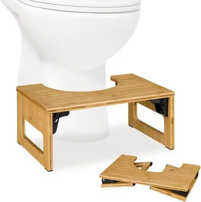 Image de Tabouret de toilette pliable en bambou