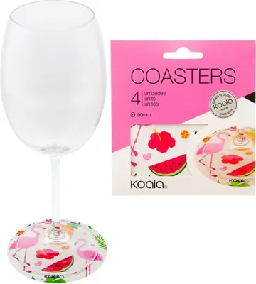 Image de Sous-verres réutilisables - Motif flamant rose - 96 pièces - Multicolores