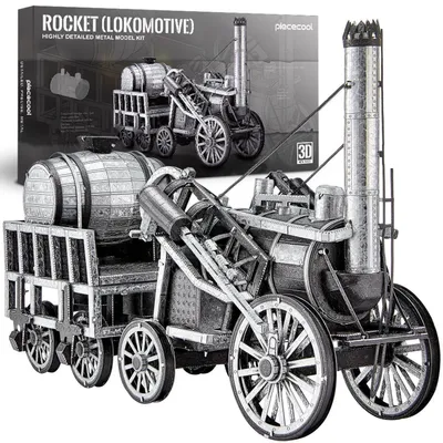 Produktbild von 3D Puzzle Metall Raketendampflokomotive Edelstahl 175 Teile Modellbausatz Erwachsene Geschenk Dekoration