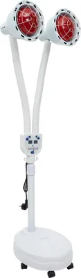 Image de Lampe de thérapie électrique à infrarouge, réglable à 360°, design double tête, blanc