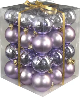 Produktbild von Weihnachtskugeln matt+gl. 36 | 6 cm LILA