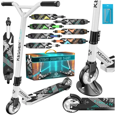 Produktbild von KESSER® Scooter Funscooter Stuntscooter X-Limit - 360° Lenkung mit ABEC 9 Kugellagern 100 mm PolyurethanRäder Robuster Kickscooter Tretroller Cityroller Trick Roller für Kinder Erwachsene