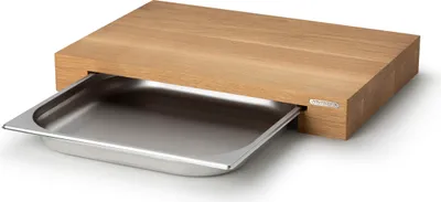 Immagine prodotto di CONTINENTA Schneidebrett mit Schublade, Eiche 48x32,5x6 cm 4111 4017167411101 Vorteilset – 2 Stück – inkl. 4 Edelstahl-Trinkhalme