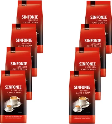 Produktbild von Jacobs Sinfonie Caffe Crema & Espresso Hybridbohne - 8 x 1kg Kaffeebohnen