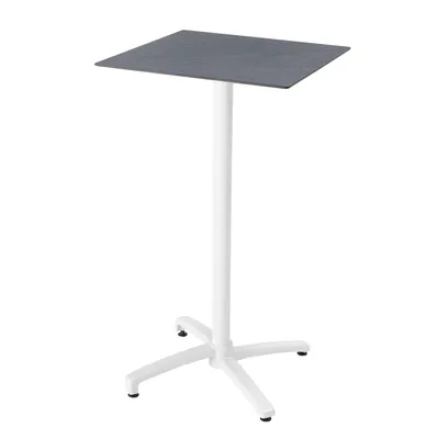 Image de Table haute de terrasse inclinable stratifié ardoise gris foncé - Oviala Opéra