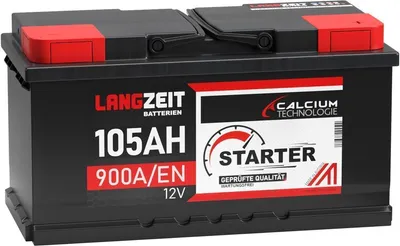 Produktbild von LANGZEIT Autobatterie 105AH 12V 900AEN Starterbatterie +30% mehr Leistung ersetzt Batterie 88Ah 90Ah 92Ah 95Ah 100Ah