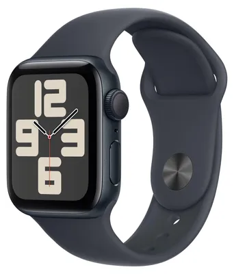 Zdjęcie produktu dla Apple Watch SE 2024 GPS Aluminiowy pasek sportowy 40 mm Midnight S/M MXE73