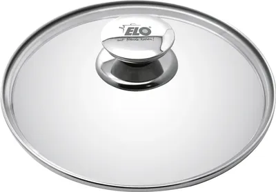 Zdjęcie produktu dla Pokrywa szklana ELO Galant Ø16 cm z obręczą ze stali nierdzewnej i pokrętłem ze stali nierdzewnej