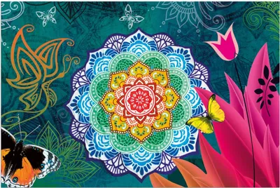 Produktbild von Türmatte Boho Vintage Mandala in 40x60 cm als Fussabtreter