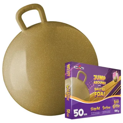 Image de Balle sauteur à paillettes dorées 50 cm