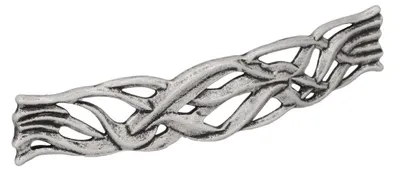 Immagine prodotto di Maniglia per mobili in zamak. Distanza tra i fori: 128 mm. Finitura: argento anticato lucido
