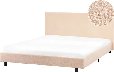 Obrázok produktu pre BELIANI Vodná posteľ béžová buklé čalúnenie 160 x 200 matrac vysoké čelo moderný štýl spálňa