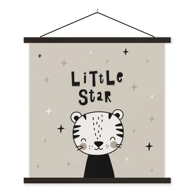 Produktbild von MuchoWow® Textilposter Kleiner Stern - Zitate - Kinder - Baby - Jungen - Mädchen 60x60 cm mit schwarzem Rahmen - Posteraufhänger