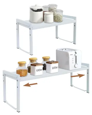 Image de Organisateur d'étagères de cuisine extensible (lot de 2) pour placards et garde-manger