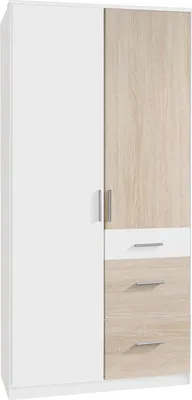 Produktbild von Kleiderschrank Joker Drehtürenschrank Ausführung wählbarWeiß / Eiche Sägerau