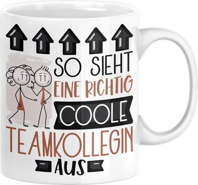 Produktbild von Teamkollegin Geschenk Tasse Lustig Geschenkidee für Teamkollegin Geburtstag So Sieht Eine Richtig Coole Teamkollegin Aus Frauen Spruch (Weiß)