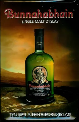 Produktbild von Blechschild Bunnahabhain Single Malt Scotch Whisky Schild retro Werbung Nostalgieschild