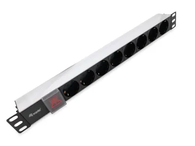 Produktbild von Equip Steckdosenleiste 19"(1HE)8fach Schukon. 1.8m Alu Sch