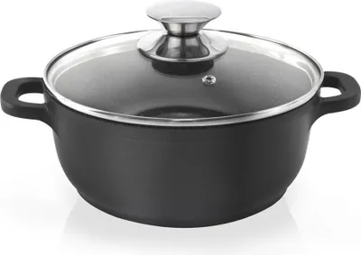 Image de Orion Casserole en fonte d'aluminium Casserole avec couvercle en verre GRANIT 16 cm | 1,4 l gaz induction
